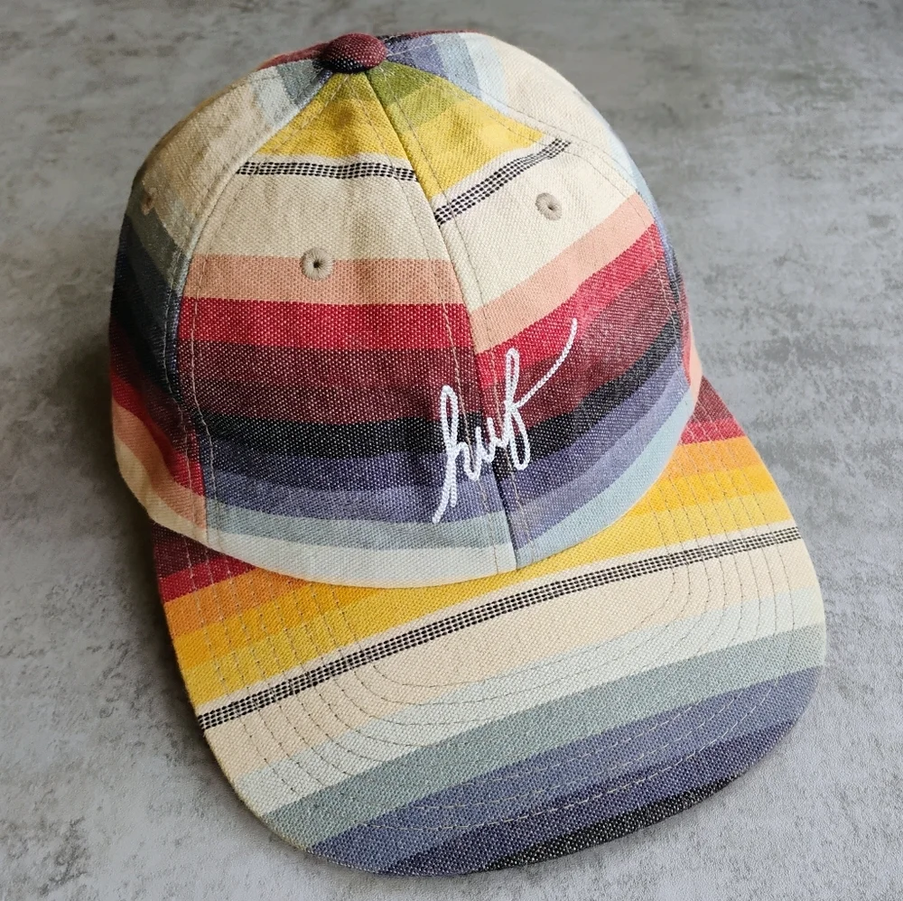 HUF Serape 6 Panel Hat One Size Snapback‎ Multicolor Stripe Southwestern Skater